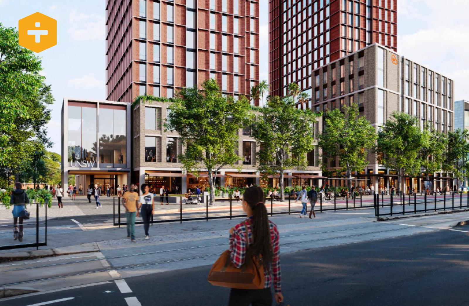 Bates Smart's design for the five buildings that are part of Iglu and the University of New South Wales' purpose-built student accommodation project.