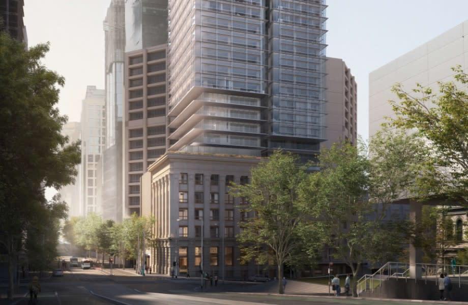 Carr Architects' render for Sterling Global's 623 Collins Street project in Melbourne.