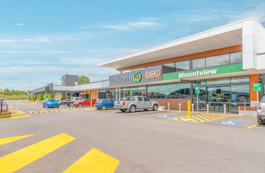 The newly built Mountview Shopping Centre southwest of Brisbane that Woolworths is now listing for sale.