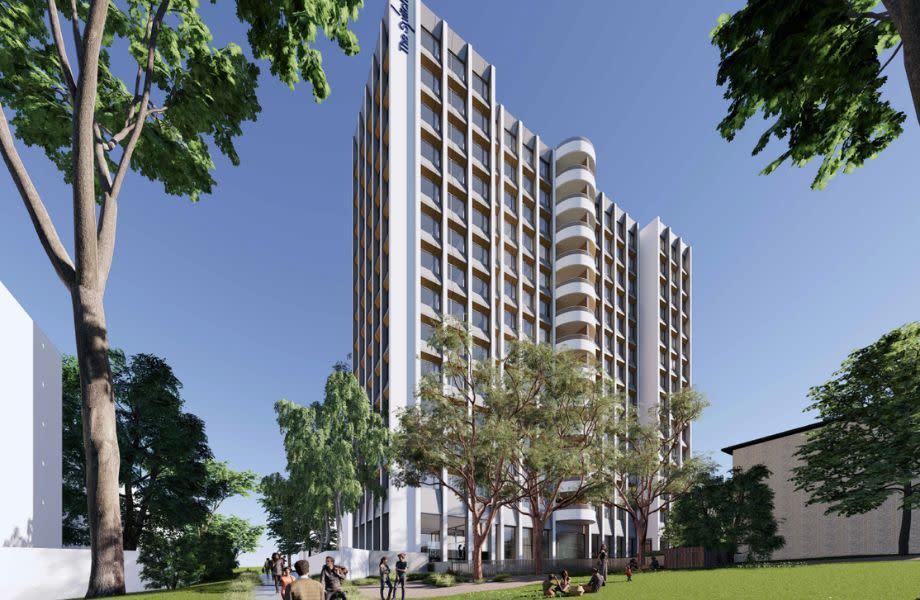 Render of Switch's purpose built student accommodation (PBSA) project in Macquarie Park in Sydney.