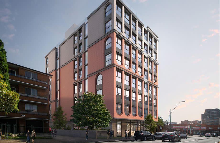Freecity's coliving plans for 23-25 Frederick Street, Rockdale show a modern 130 unit building near Rockdale Station.
