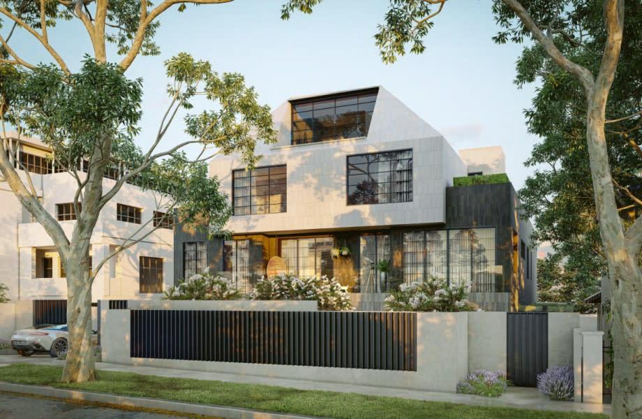 Bruce Henderson Architects' render of CHH Property's residential project in Melbourne's Toorak.