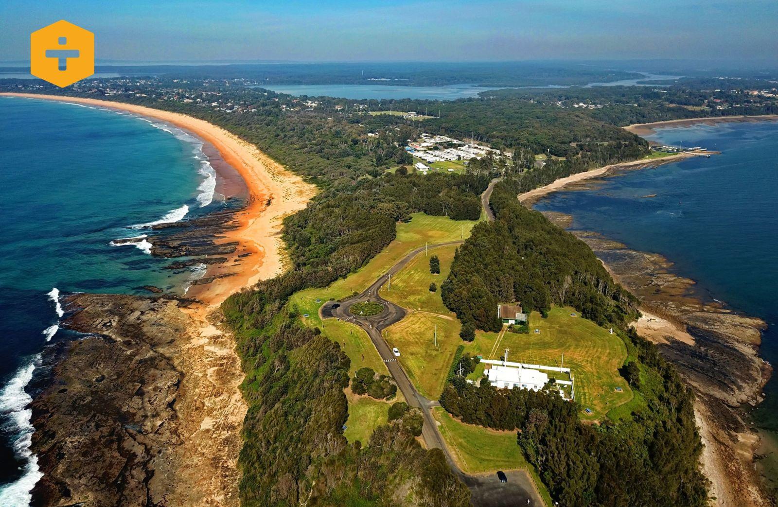 aerial image of west culburra a planned community on NSW south coast to be developed by Sealark