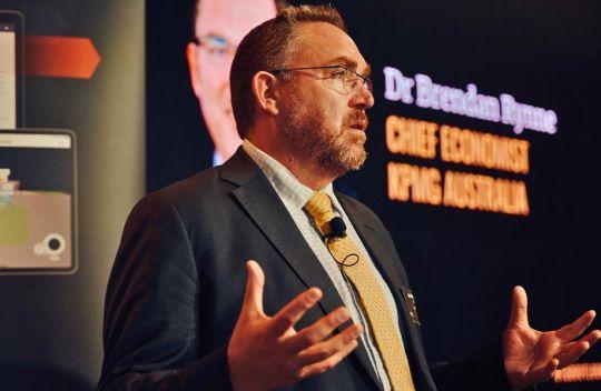 KPMG Australia chief economist Dr Brendan Rynne speaking at The Urban Developer's Melbourne Property Outlook 2024 event.