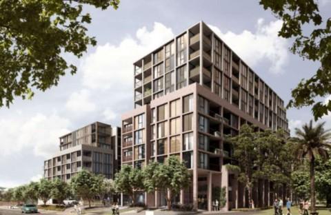 CHT Architects' new render for BEG Projects' mixed use, multi-building project in Coburg.