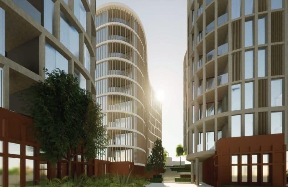 Geocon is planning a three building apartment complex with 356 units for its 70 Allara Street site in Canberra.