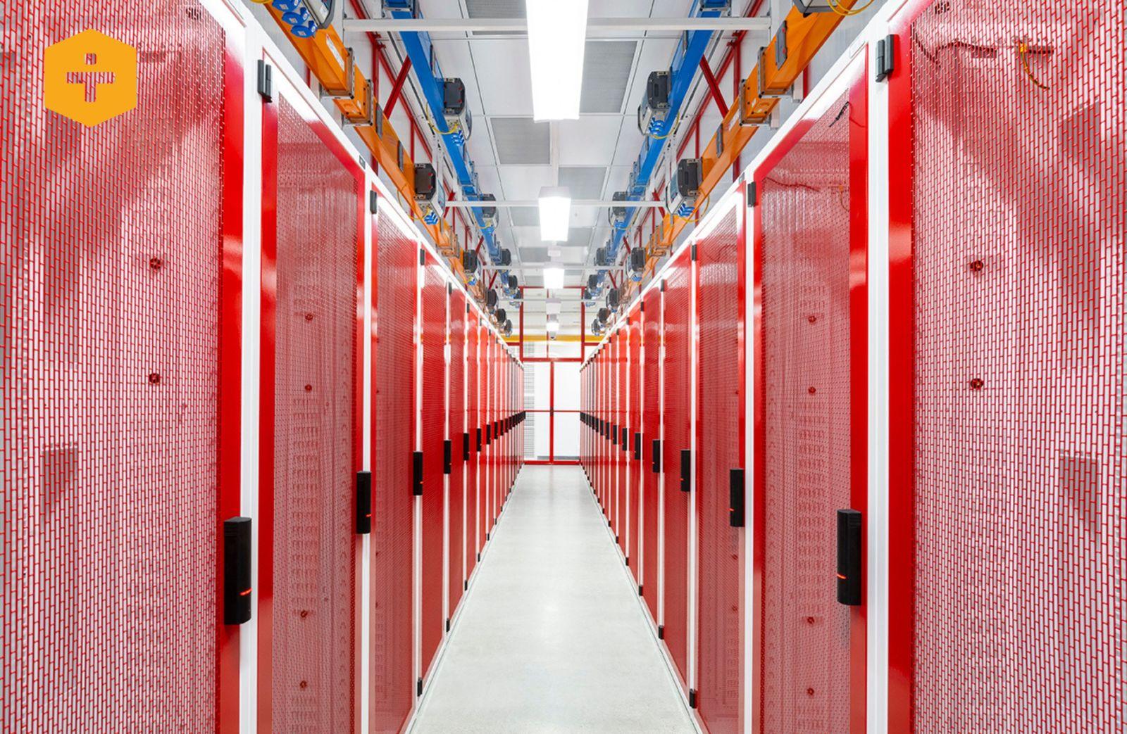 An image showing a rack room in a of Next DC data centre.