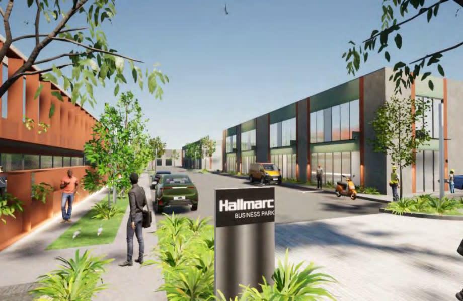 Hallmarc Developments' render of what the warehouse project at Williamstown North will look like.