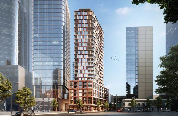 Fender Katsalidis Australia's render for LAS Group's 25-storey residential tower at Melbourne's Southbank.
