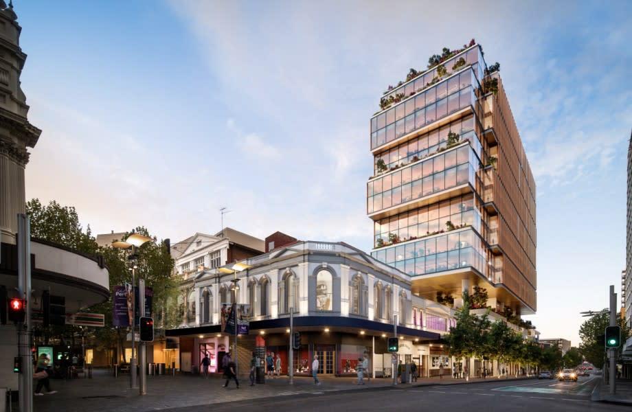 The proposed plans for Randall Humich's Southern Cross Properties tower project in the middle of Perth's CBD.